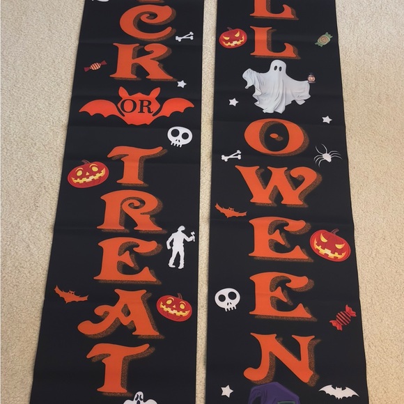 Halloween Trick or Treat Banner Set of 2 - Picture 1 of 5